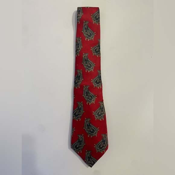 Dior Other - Christian Dior Red Paisley Silk Tie